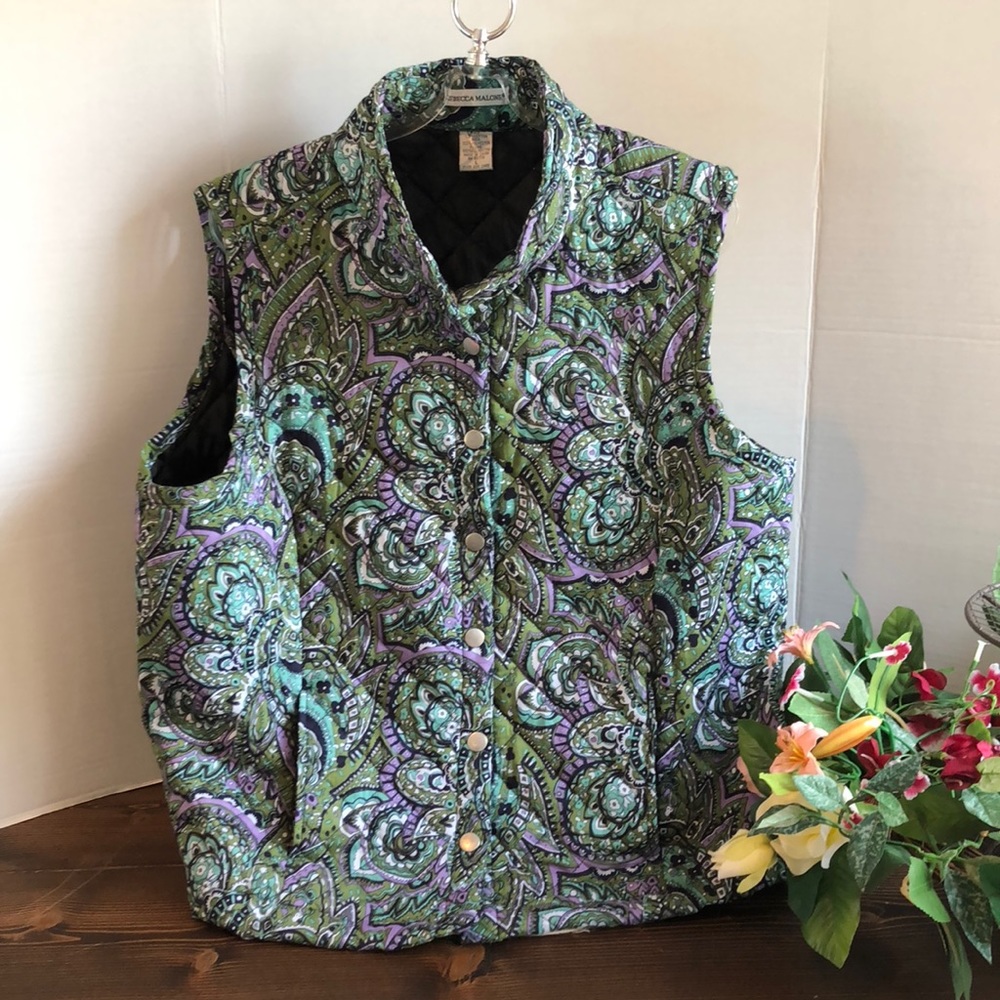 Rebecca Malone floral ladies Vest, size L